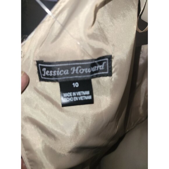 Jessica Howard Striped Sleeveless Knee-Length‎ Fit & Flare Dress 10 glam prom - Picture 4 of 6